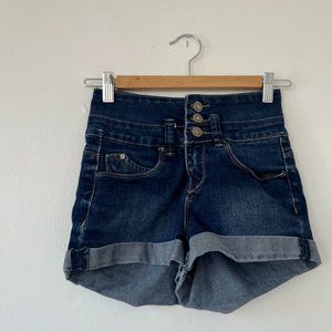 High rise jean shorts